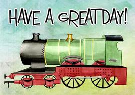 greeting card modern train