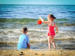 Girl Childhood on beach