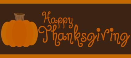 happy thanksgiving, brown banner