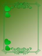 heart background green drawing
