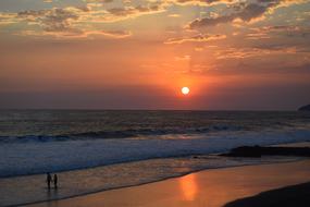 sunset over the sandy coast on Salvador