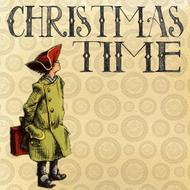 christmas vintage card drawing