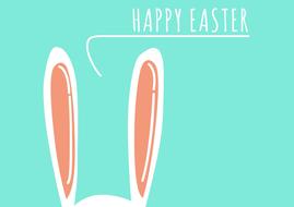 happy easter, card as a drawing
