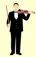 man in a tuxedo with a violin as an illustration