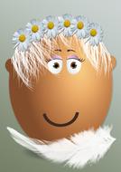 clipart of egg with eyes and feather chicken