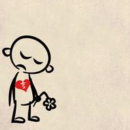 sad broken heart background drawing