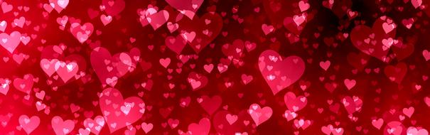 banner, header, pink hearts, love