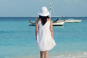 Maldives Ocean boat girl