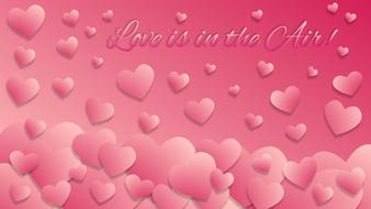 love is in the air, romantic pink banner