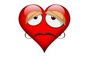 emoji heart red sad face