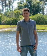 Summer Portrait man and pond