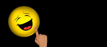 smiley joy hand finger touch banner