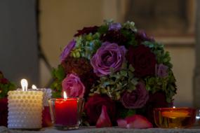 Marriage Candles and flowers