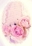 vintage card with dusky pink roses