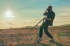 Boy photographer landscape