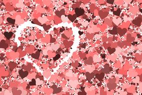 hearts love valentine's day pink