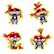 sticker pirate parrot drawing