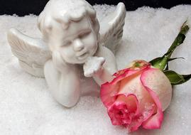 Angel Figure and Rose