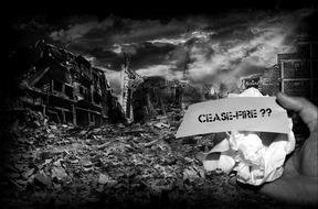 Warzone Refugees black and white