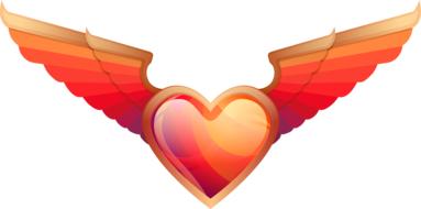 clipart of love symbol, heart with wings