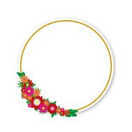 round frame with flowers as a template