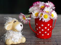 Decoration Daisy flowers and sheep