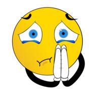 sad pray hand yellow face drawing
