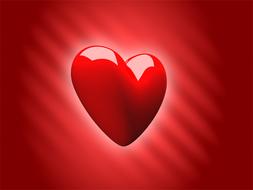 valentine, red heart, 3d drawing