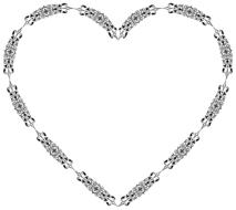 ornamental decorative floral heart drawing