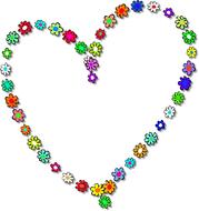 flowers as a frame for the heart