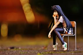 Girl Sad Chair doll