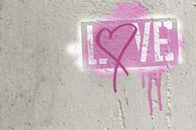 grunge graffiti on wall, love