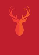 dear horns red design drawing