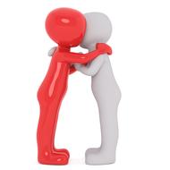 males 3d model red and white hug