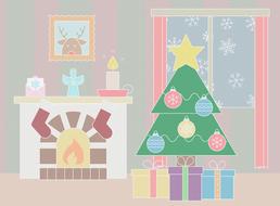 christmas home holiday drawing