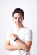 portrait of asian man in white t-shirt