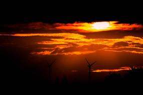 red Sunset Wind Power