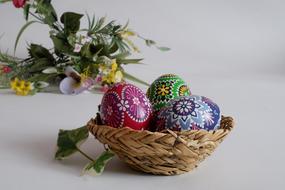 Eggs decoration and flowers