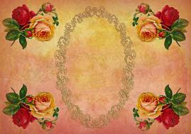 greeting card stationery rose drawing