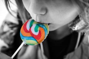 Girl colors Lollipop Black And White