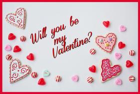 will you be my valentine border decoration