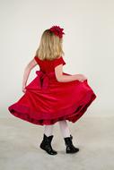cute Little Girl in Red Dress