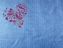 heart jeans fabric drawing