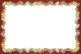 rectangular frame, border with fall leaves