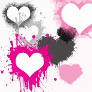 hearts splatter paint colors drawing