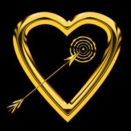 emotion heart love symbol gold