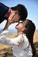 Couple in love, together outdoors