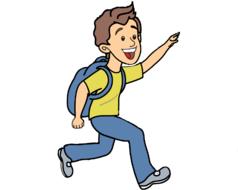 cartoon running boy vector