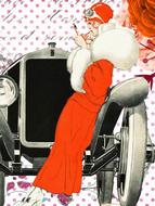 flapper old car rose design