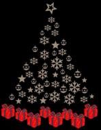 christmas tree on black background as art